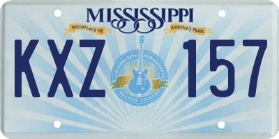 MS license plate KXZ157