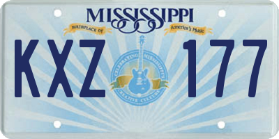 MS license plate KXZ177