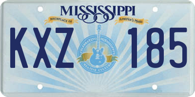 MS license plate KXZ185