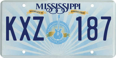 MS license plate KXZ187