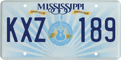 MS license plate KXZ189