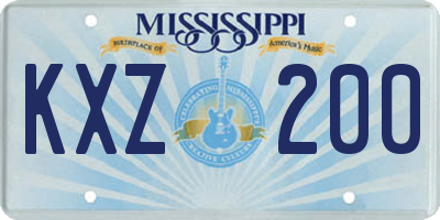 MS license plate KXZ200