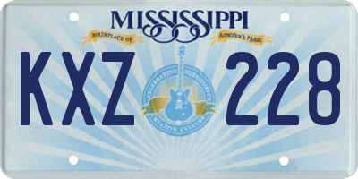 MS license plate KXZ228