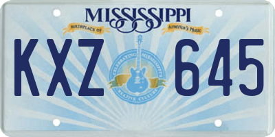 MS license plate KXZ645