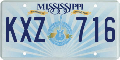 MS license plate KXZ716