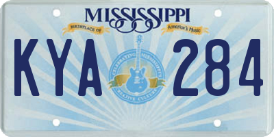 MS license plate KYA284