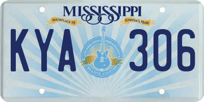 MS license plate KYA306