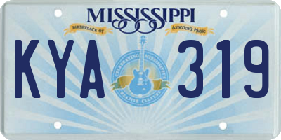MS license plate KYA319