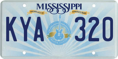 MS license plate KYA320