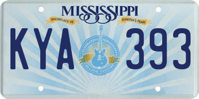 MS license plate KYA393