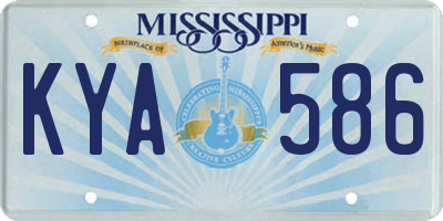 MS license plate KYA586