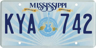 MS license plate KYA742