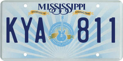 MS license plate KYA811