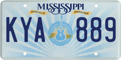 MS license plate KYA889