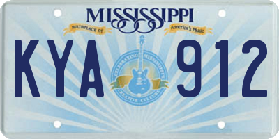 MS license plate KYA912
