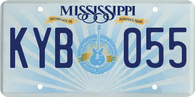 MS license plate KYB055