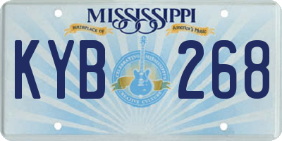 MS license plate KYB268