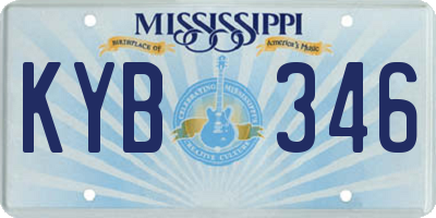 MS license plate KYB346