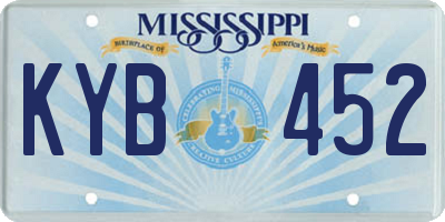 MS license plate KYB452