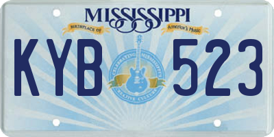 MS license plate KYB523