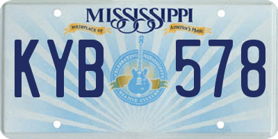 MS license plate KYB578