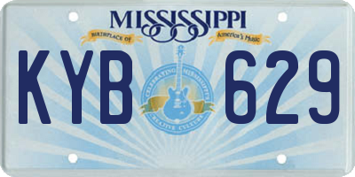 MS license plate KYB629