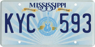 MS license plate KYC593