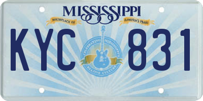 MS license plate KYC831