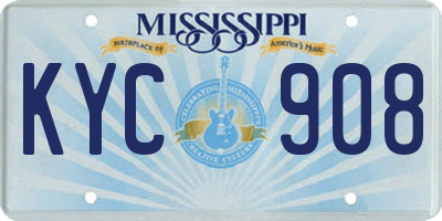 MS license plate KYC908