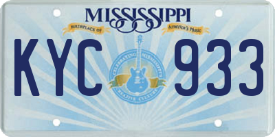 MS license plate KYC933