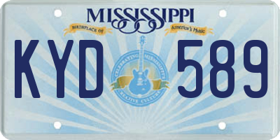 MS license plate KYD589