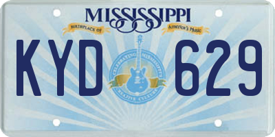 MS license plate KYD629