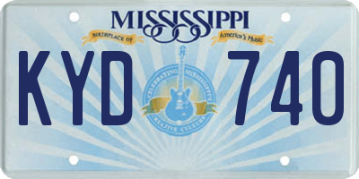 MS license plate KYD740