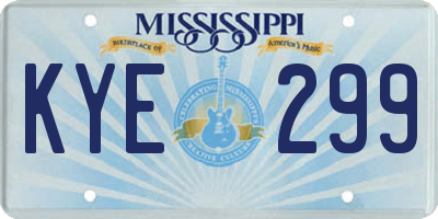 MS license plate KYE299
