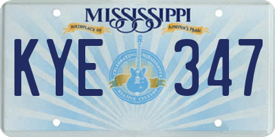 MS license plate KYE347
