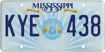 MS license plate KYE438