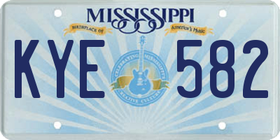 MS license plate KYE582
