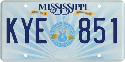 MS license plate KYE851