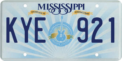 MS license plate KYE921