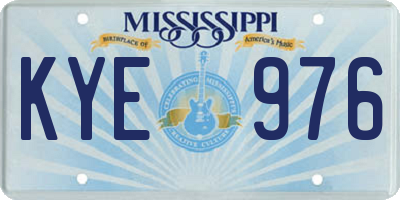 MS license plate KYE976
