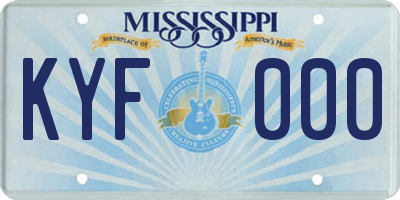 MS license plate KYF000