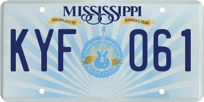 MS license plate KYF061