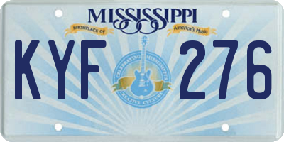 MS license plate KYF276