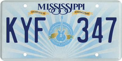 MS license plate KYF347