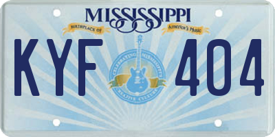 MS license plate KYF404