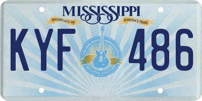 MS license plate KYF486
