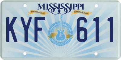 MS license plate KYF611