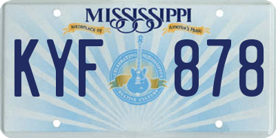 MS license plate KYF878