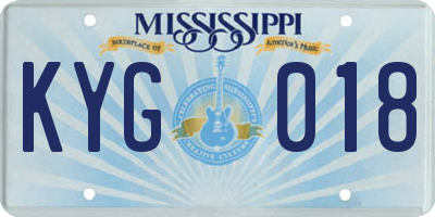 MS license plate KYG018