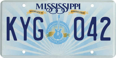 MS license plate KYG042